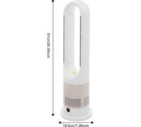 Ventilateur sans pales - Refroidissement et chauffage - 1200 W - 8 vitesses - Télécommande - Minuterie 7,5 h - 220 V - Or