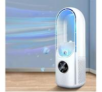 Ventilateur Sans Pales,Ventilateur Silencieux Portable pour chambre,Bureau,salon,6 Vitesses de Réglage,Humidification,Blanc