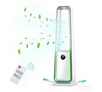 Ventilateur sans pales ZELURXX, ventilateur colonne, ventilateur sur pied silencieux, 3 vitesses, minuterie 12 h, télécommande, blanc, courant continu