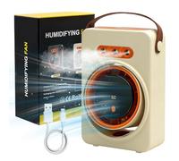 Ventilateur Silencieux Brumisateur, Mini Climatiseur Portable, Ventilateur Bureau Usb avec 5 vitesses et Minuterie,Ventilateur Rechargeable pour Maison,Voiture,Camping