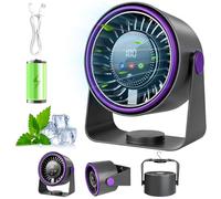 Ventilateur Silencieux de Table,Ventilateur Bureau Ventilateur USB MiNi Ventilateur Portable 3 en 1 5000mAh Vitesse du Vent Réglable Sur 5 Niveaux Réglable à 360° Pour Maison,Bureau,Camping,Extérieur