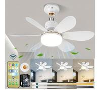 Ventilateur Silencieux Plafond, 40W Lampe Ventilateur Plafond avec Douille E27, Silencieux, pour Salon, Chambre, Coucher (52cm)