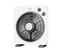 Sogo Ventilateur de table ou de sol FanBox à 3 vitesses, faible bruit, minuterie jusqu'à 1 heure, 5 pales et grille diffuseur rotatif (33 x 35 cm)