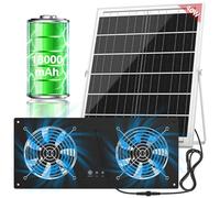 Ventilateur solaire 40 W avec batterie et minuterie pour poulailler, serre et abri de jardin