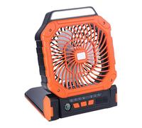 Ventilateur solaire de camping avec lanterne LED et boussole, 7800 mAh, batterie rechargeable, 4 vitesses, chargement USB, crochet de suspension, coque en ABS robuste, pour camping, pêche, chantier