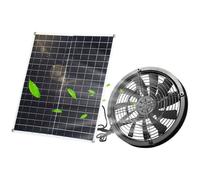 Ventilateur solaire - Panneau 20W monocristallin IP65 étanche - Camping jardin - 25cm
