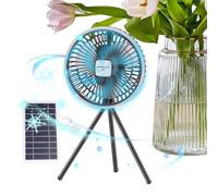 Ventilateur solaire pour bureau avec trépied | Ventilateur d'extérieur à énergie solaire avec lumière pour tente, jardin, plage, camping, pêche, terrasse, parc, pique-nique
