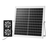 Ventilateur Solaire-VEVOR-avec Panneau Solaire 15 W et 2 Ventilateurs, Extracteur d'Air, Angle Réglable, 2668 tr/min