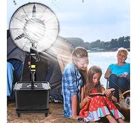 Ventilateur sur pied avec brumisateur - Modèle oscillant à 3 vitesses et 90° - Parfait pour terrasses, restaurants en plein air et garages