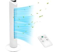 Ventilateur sur pied avec télécommande - 3 vitesses - hauteur 78 cm - 45 W - minuterie 1, 2 ou 4 heures - oscillation à 70° - silencieux (48 dB) - blanc