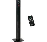 Ventilateur sur pied avec télécommande, 45 W, minuterie 12 h, oscillation à 70°, 3 vitesses de ventilation, avec diffuseur d'arômes, 31,5 x 31,5 x 117 cm, noir