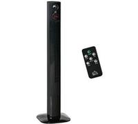 Ventilateur sur pied avec télécommande 45W, oscillation 70°, 3 vitesses, diffuseur d'arômes, minuterie 12h, 31,5x31,5x117 cm, Noir Noir