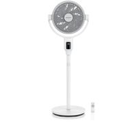 Ventilateur sur pied Brandson avec télécommande, silencieux, moteur à courant continu, 32 W, oscillation 3D, double pale, minuterie, compartiment à parfum, 9 vitesses, hauteur réglable, vainqueur de l