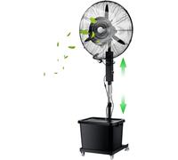 Ventilateur sur Pied Brumisateur d'Extérieur, Modèle Commercial Électrique avec Réservoir d'Eau 43 L, Rafraîchisseur à Oscillation 90°, 3 Vitesses et Hauteur Réglable