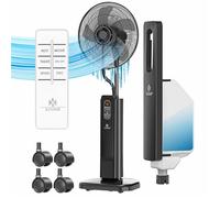 Ventilateur sur pied brumisateur noir - KESSER - Télécommande incluse - Fonction minuterie - Humidificateur - Ioniseur
