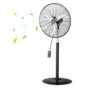 Ventilateur sur pied industriel 600 mm oscillant 85° 3 vitesses acier noir réglable en hauteur pour chambre salon bureau maison