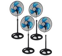 Ventilateur sur pied, oscillation, hauteur réglable, lot de 4 + économies