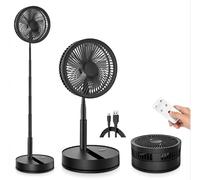 Ventilateur sur Pied Portable Pliable, 8,6" 8 000 mAh avec Télécommande | Oscillant Batterie Rechargeable USB C Silencieux Petit Ventilateur de Table, pour Maison, Sommeil, Bureau, Voyage