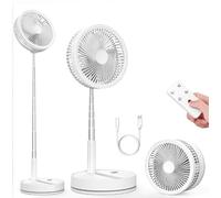 Ventilateur sur Pied Portable Pliable, 8,6" 8 000 mAh avec Télécommande | Oscillant Batterie Rechargeable USB C Silencieux Petit Ventilateur de Table, pour Maison, Sommeil, Bureau, Voyage