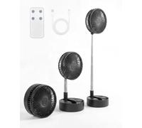 Ventilateur sur pied portable silencieux de 20,3 cm avec télécommande, batterie 8000 mAh, rechargeable par USB C, 5 vitesses, oscillation de 90°/120°, minuterie de 1 à 8 heures, pour chambre à coucher