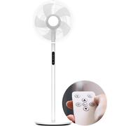 Ventilateur sur pied pour le salon - Ventilateur de chambre à coucher avec tête pivotante réglable - Ventilateur silencieux pour les vagues de chaleur - Rafraîchissement avec télécommande - De l'air f