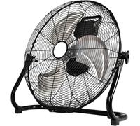 Ventilateur sur pied puissant, diamètre 38 cm, modèle industriel, couleur noire, 4 vitesses, oscillation de 130°, pales en aluminium, idéal pour salon, garage, atelier