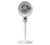 Ventilateur sur pied rechargeable par USB - Ventilateur de circulation d'air F188 - Batterie 4000 mAh - Oscillation 3D - 5 vitesses - Silencieux - Télécommande - Blanc - Prise UE