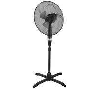 Ventilateur sur pied ventilateur de refroidissement sur pied, oscillant sur 3 niveaux réglables en hauteur, métal chromé noir, 55 watts, LxlxH 62x43x135cm