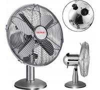 Ventilateur sur pied WIATRAK, puissant 40W, grand brasseur d'air, chrome, METAL