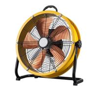 Ventilateur tambour industriel 3 vitesses, moteur cuivre garage entrepôt,Jaune,12in