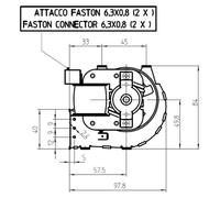 Ventilateur tangentiel pour poêle à pellets, 420 mm, 50 W, 219 m³/h