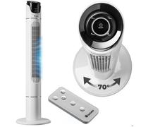 Ventilateur - TECTAKE - Ventilateur colonne 110 cm 3 fonctions et 3 vitesses 40 W avec télécommande - Blanc