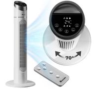 Ventilateur - TECTAKE - Ventilateur colonne en plastique ABS 90 cm de hauteur avec 3 modes et 3 vitesses - Blanc