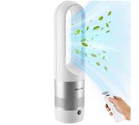 Ventilateur - TECTAKE - Ventilateur colonne POLAR avec oscillation à 80°, 8 niveaux de vitesse, 20W, Ø 14,5 x 55,5 cm - Blanc