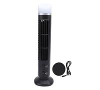 Ventilateur Tour, 34 dB Ventilateur Colonne Silencieux, 38cm Ventilateurs Tour Sans Pales, Oscillant à 90° Vitesse réglable Ventilateurs USB avec lumière, pour maison, chambre à coucher (Black)