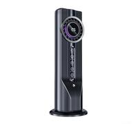 Ventilateur tour compact sans pales avec lampe de bureau LED intégrée, 6 vitesses réglables, minuterie de 1 à 6 heures, construction ABS pour un nettoyage facile, design peu encombrant, idéal pour