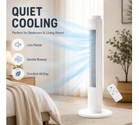 Ventilateur tour de 79 cm 60 W, rafraîchisseur d'air vertical sans pales avec télécommande, 3 vitesses réglables, silencieux et oscillant, pour chambre, salon, bureau Kaki