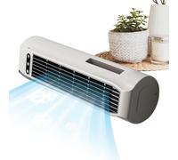 Ventilateur Tour De Bureau - Refroidisseur D'air Portable Rechargeable 3000 MAh, Dispositif De Refroidissement Sans Fil À Trois Vitesses Avec Support De Téléphone | Ventilateur Personnel Horizontal Ve