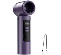 Ventilateur tour de cou portable 20 000 tr/min - Ventilateur portable rechargeable par USB 3 en 1 avec affichage numérique à 100 vitesses - Ventilateur personnel pliable à 90° - Pour voyage, bureau