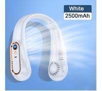 Ventilateur tour de cou sans pales, affichage numérique, , entilateurs électriques rechargeables USB - BLANC