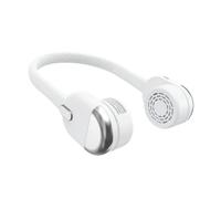 Ventilateur tour de cou sans pales USB portable silencieux rechargeable 3 vitesses écran numérique autonomie longue 1800mAh blanc