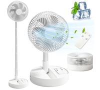 Ventilateur Tour Pliable 2 en 1 Sol/Table 5400mAh Télécommande Oscillation 70° Inclinaison 180° Recharge USB-C 24h Autonomie