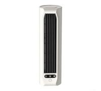 Ventilateur tour sans pales rechargeable par USB avec support de téléphone - Refroidisseur d'air de bureau silencieux pour chambre à coucher et bureau - 3 vitesses, montage mural, noir, 31,5 cm (blanc