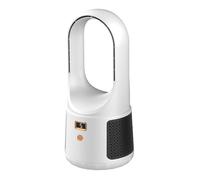 Ventilateur Tour Sans Pales - Rechargeable USB-C, Portable, 6 Vitesses, Affichage Digital - Blanc