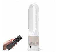 Ventilateur tour silencieux sans pales avec télécommande, ventilateur avec fonction froid et chaud, minuterie 9H, oscillation à 80°, économie d'énergie, pour intérieur, maison, bureau