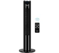 Ventilateur sur pied, fonctionnement silencieux, avec télécommande, couleur noire, 87 cm