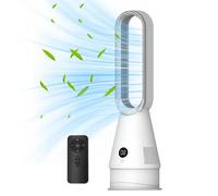 Ventilateur tour télécommande- PRUMYA- Ventilateur sur pied sans pales ,minuterie 9 h, affichage à bouton-poussoir, 8 vitesses-60cm