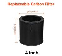 Ventilateur tubulaire 2-en-1 avec filtre à charbon actif - Ventilateur en ligne de 10 cm - Moteur conforme aux normes européennes - Débit d'air élevé - Filtration à 5 couches - Jaune clair