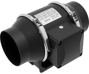 Ventilateur tubulaire - Ventilateur de conduit Inline - Ø100 mm - Fonctionnement silencieux - 220 V - Pour cuisine, salle de bain, atelier - Noir