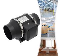 Ventilateur tubulaire - Ventilateur d'extraction à flux mixte ZA-100-1 - 35 W - Débit d'air 220 m³/h - 220 V - Plastique - Noir